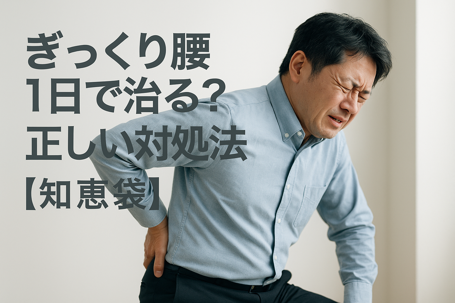 ぎっくり腰1日で治る？正しい対処法【知恵袋】