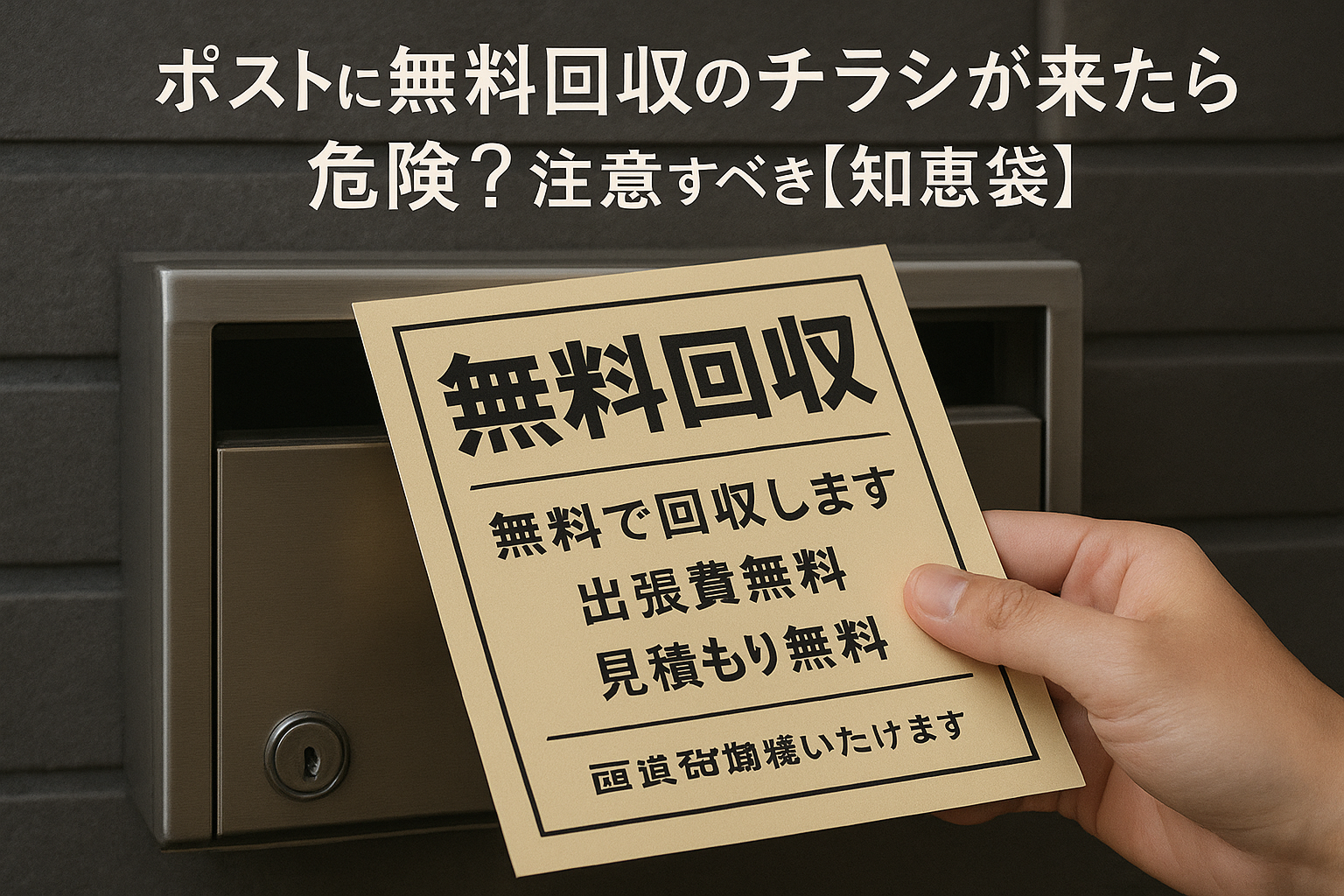 ポストに無料回収のチラシが来たら危険？注意すべき理由【知恵袋】