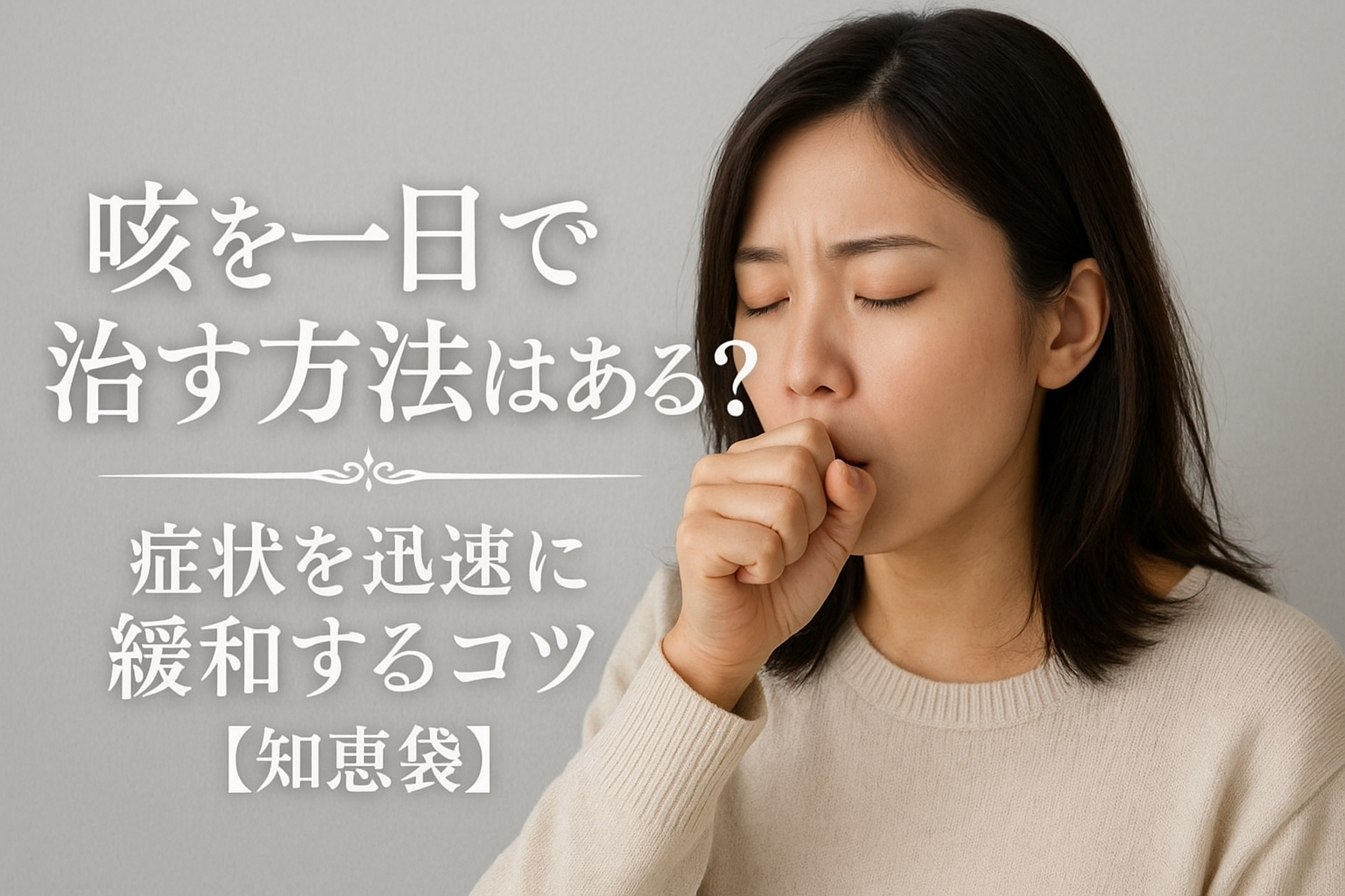 咳を一日で治す方法はある？症状を迅速に緩和するコツ【知恵袋】