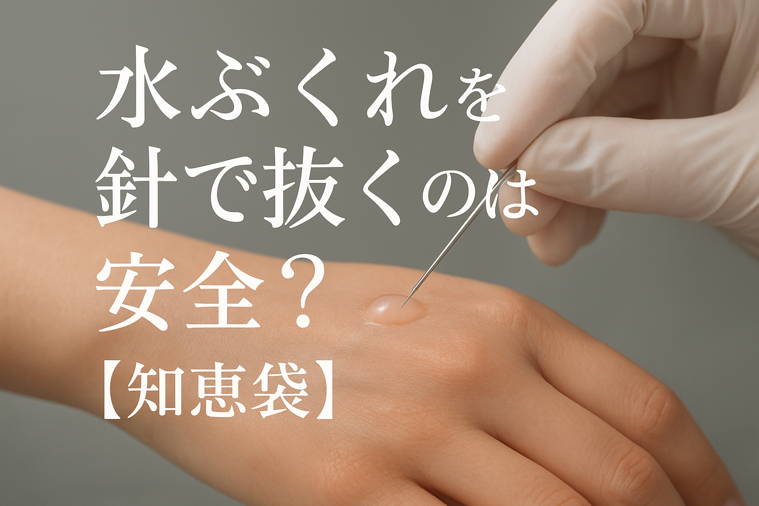 水ぶくれを針で抜くのは安全？【知恵袋】