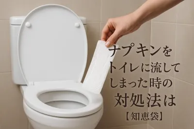 ナプキンをトイレに流してしまった時の対処法は？【知恵袋】