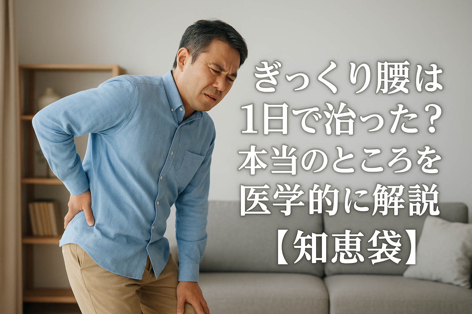 ぎっくり腰は1日で治った？本当のところを医学的に解説【知恵袋】