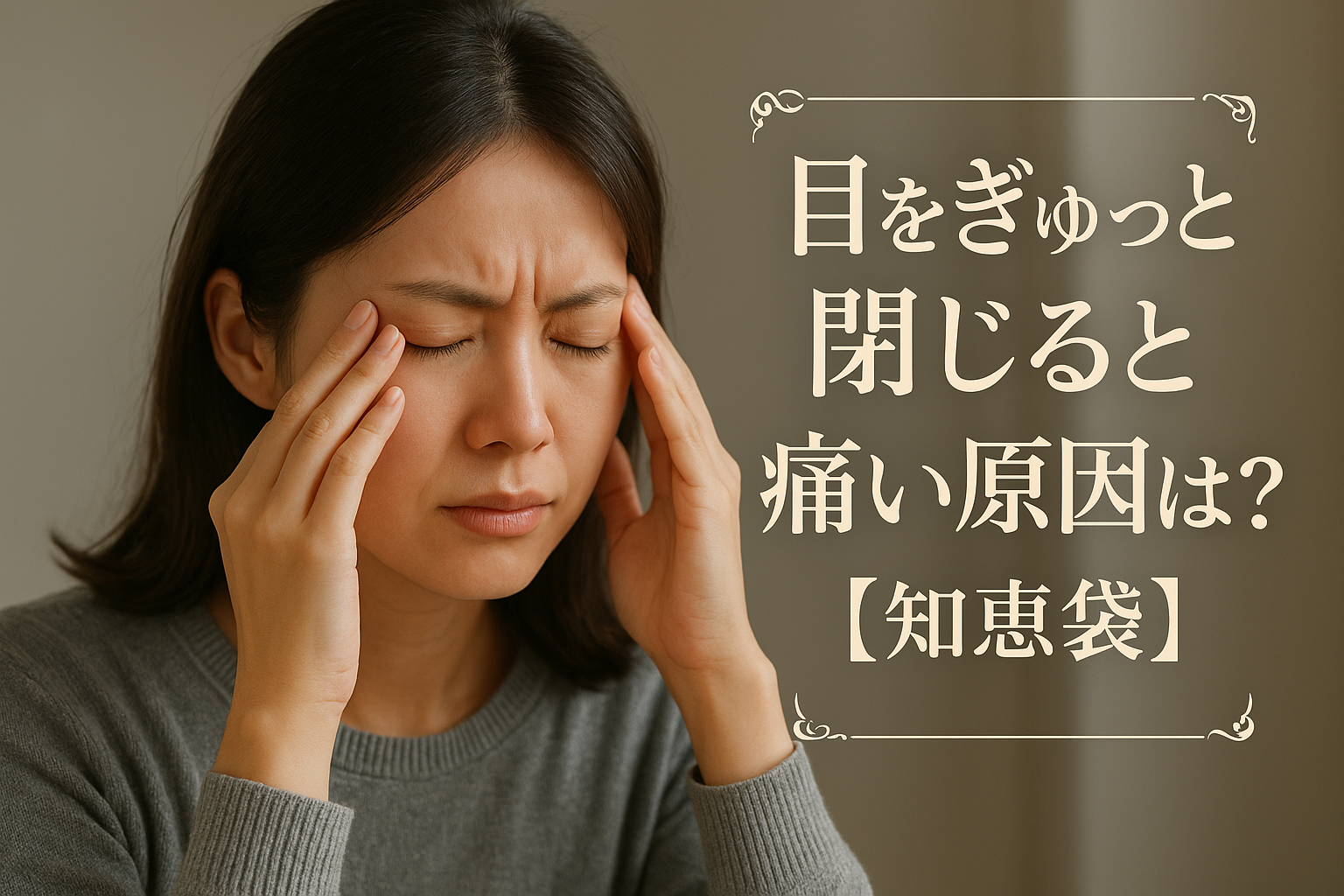 目をぎゅっと閉じると痛い原因は？【知恵袋】