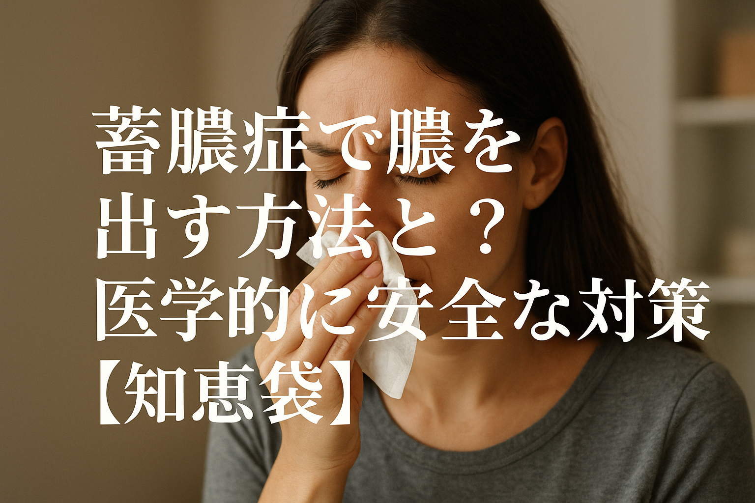 蓄膿症で膿を出す方法とは？医学的に安全な対策【知恵袋】