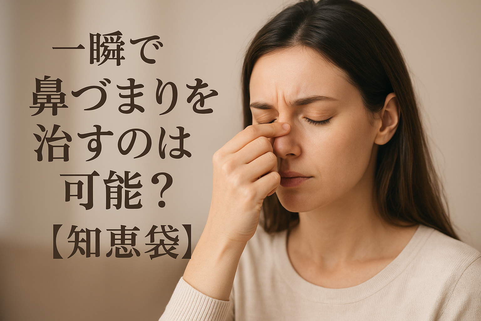 一瞬で鼻づまりを治すのは可能？【知恵袋】