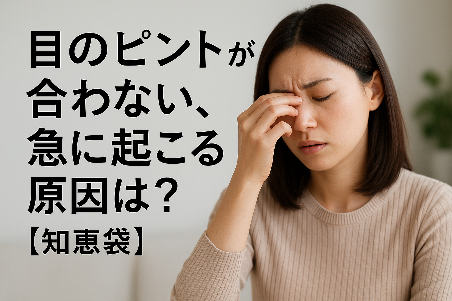 目のピントが合わない、急に起こる原因は？【知恵袋】