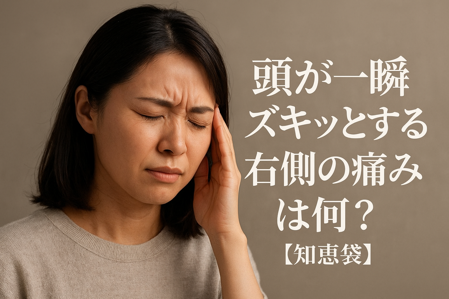 頭が一瞬ズキッとする右側の痛みは何?【知恵袋】