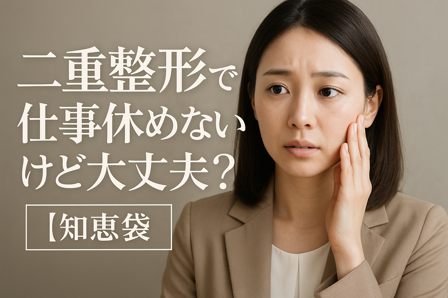 二重整形で仕事休めないけど大丈夫？【知恵袋】