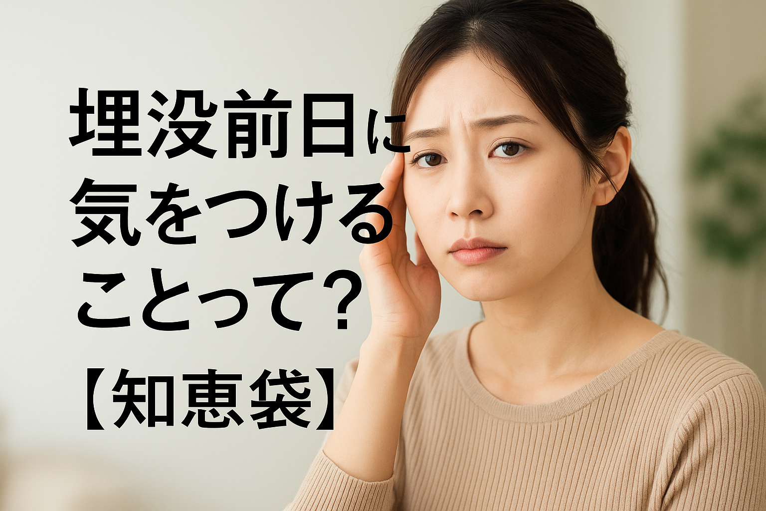 埋没前日に気をつけることって？【知恵袋】