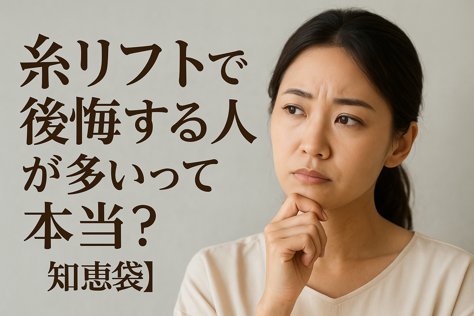 糸リフトで後悔する人が多いって本当？【知恵袋】