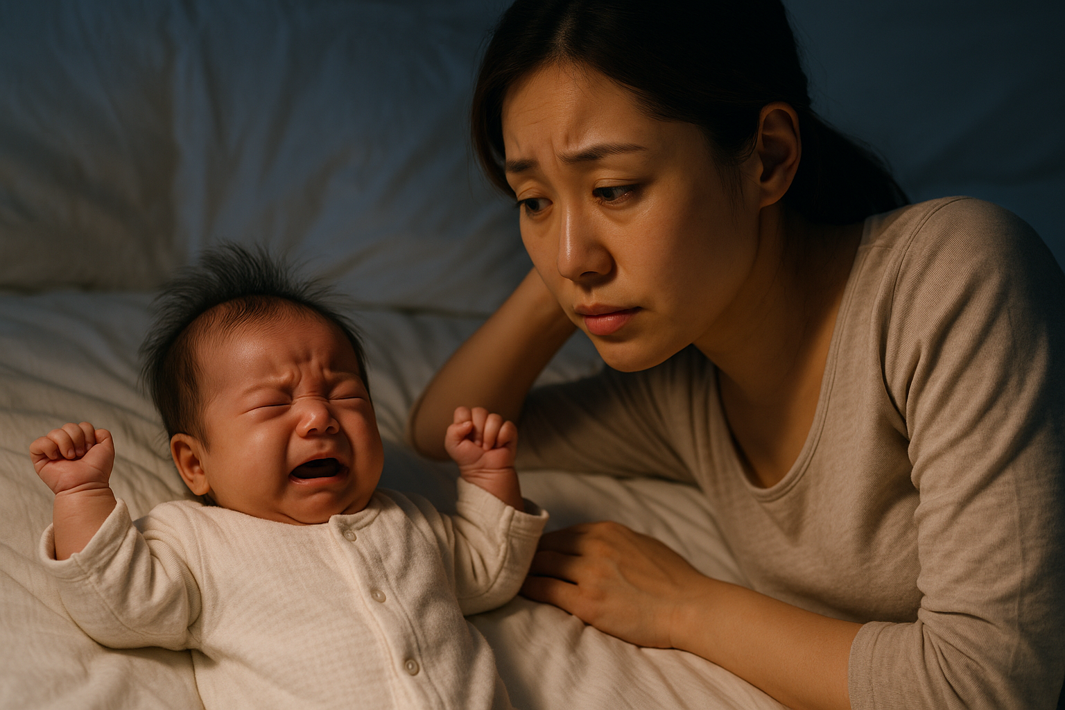 生後1ヶ月の赤ちゃんが急に寝ないのは一時的な現象です