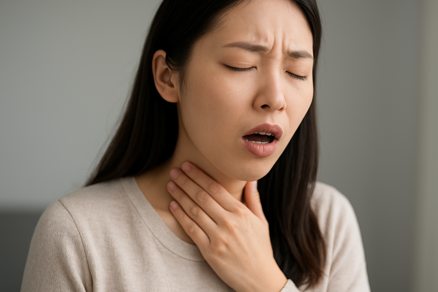 急に喉がイガイガして咳き込むのは、複数の原因が考えられます