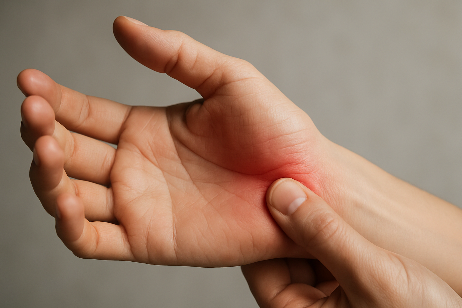 親指の付け根の痛みは、使い過ぎによる筋肉疲労が最も一般的
