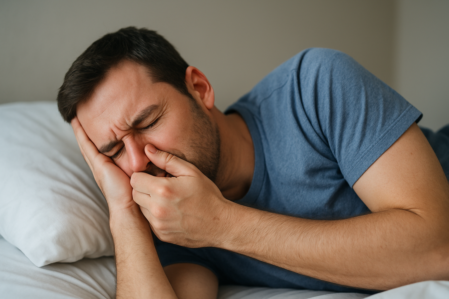 横になると鼻が詰まるのは副交感神経優位による血管拡張が主な原因