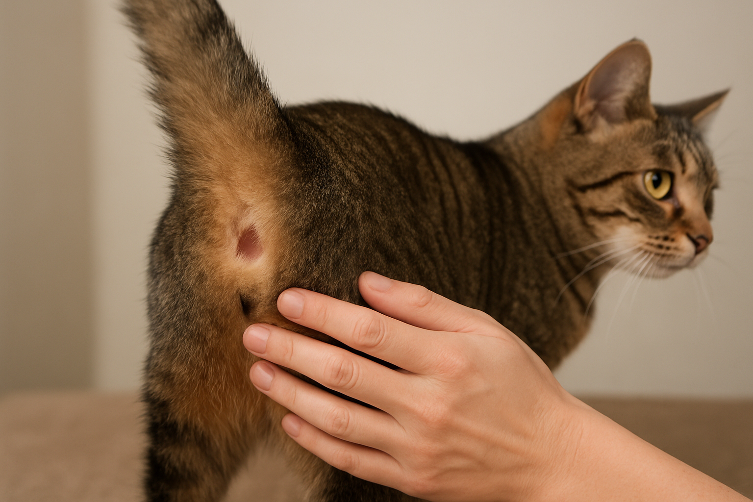 猫の肛門嚢炎は自然治癒しない—早期受診が重要です