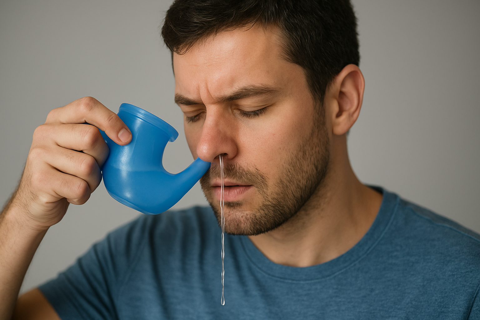 鼻うがい後の水は自然な現象です