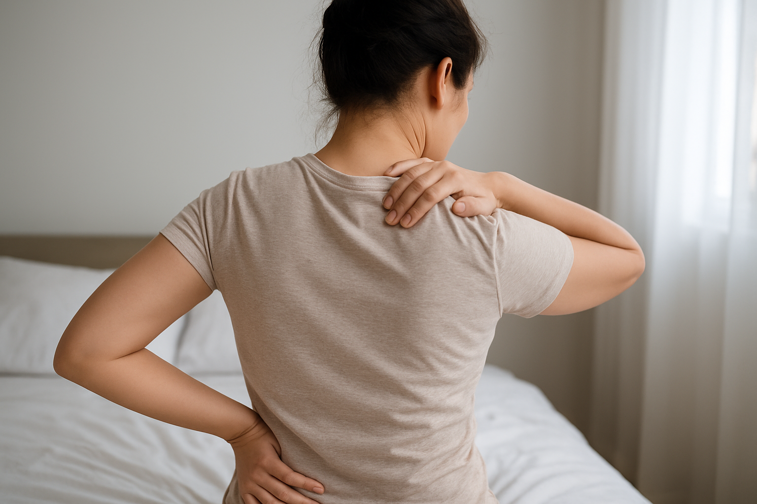 朝起きると背中の真ん中が痛む主な原因とは