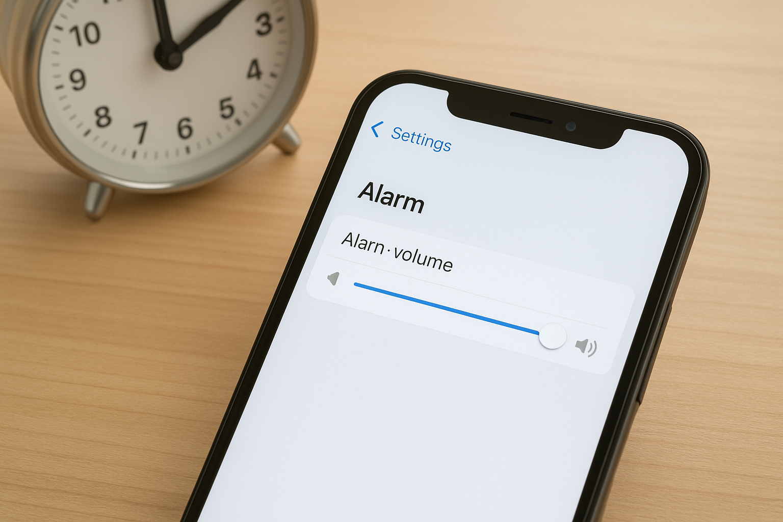 iPhoneのアラーム音量は独立して設定できます