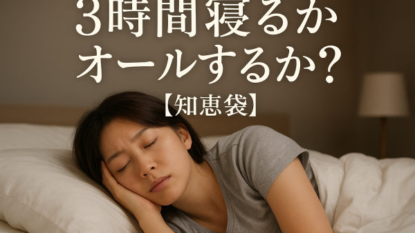 3時間寝るかオールするか？【知恵袋】
