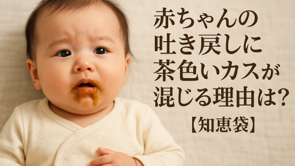 赤ちゃんの吐き戻しに茶色いカスが混じる理由は？【知恵袋】